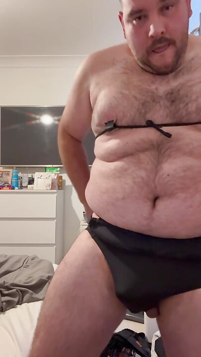 Cock bondage under clothes public part 1