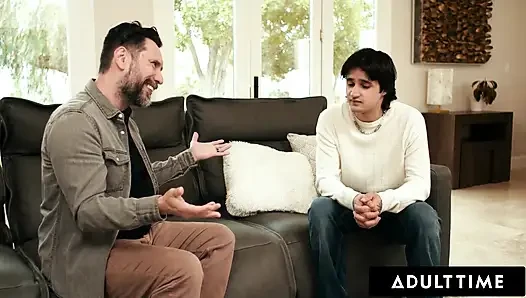 ADULT TIME - Virgin Boy Teams Up With Stepdad To Fuck Horny Blindfolded Stepmom Dana Vespoli