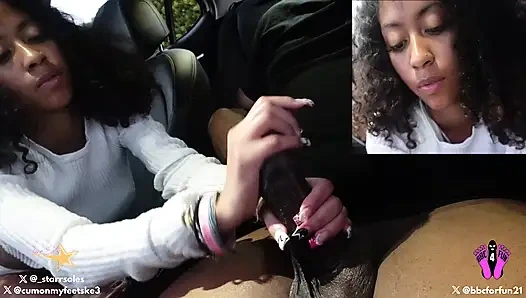 Starrsoles Gives Me A footjob that ends with a post orgasm tourment handjob Pov1