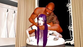 The Rock and girl essaye une robe de mariée avec son copain 2 - hentai non censuré V326