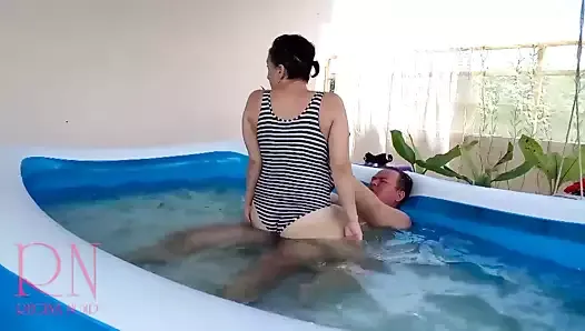 Breath holding underwater. Domination rough sex. Nudist Regina Noir swimming, sucks and fucks in the swimming pool. 4