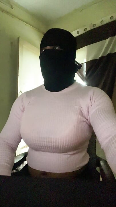 big tits pink top crossdresser showing boobs