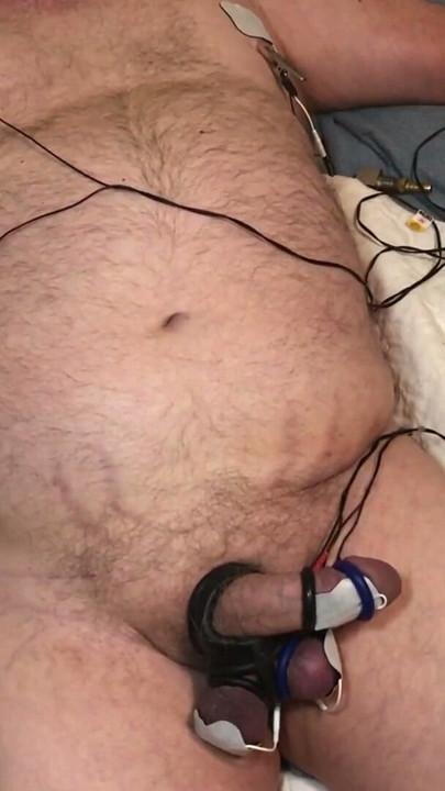 Estim with steel nipple clamps and tightly bound dick and balls. HFO | Clip 3