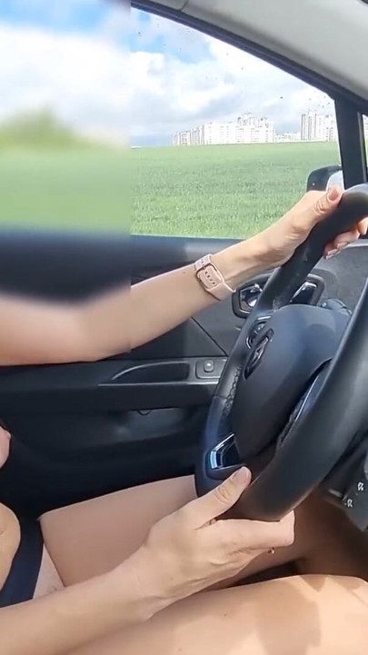 Sexy MILF is driving naked. I like to go naked in the summer. | Clip 2
