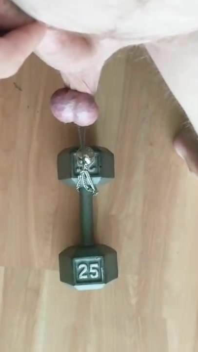 CBT Stretching testicals with 25lb weight