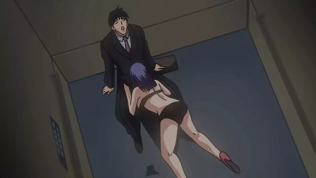 ''The Big Boss and the Perv Secretary'' Stucked Together in a Broken Elevator - Hentai Sex Anime, ENG Sub