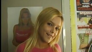 My cousin Renata a natural blonde with a shaved pussy did a