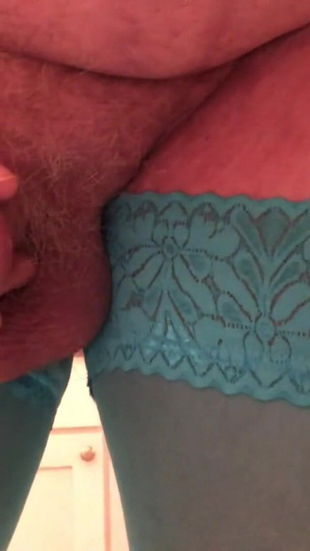 Spectacular moment from "Pissing, then I oum 2 times.. Crossdresser twists his nipples, drips precum, pisses, estims and"