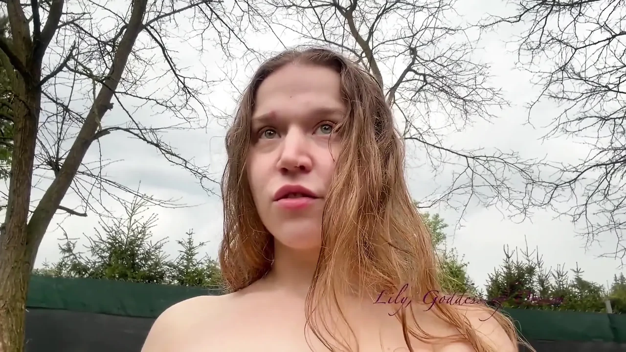 Crazy Girl Playing Naked in the Rain