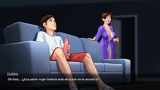 Я застала своего пасынка за дрочкой и помогла ему своими сиськами — Summertime Saga