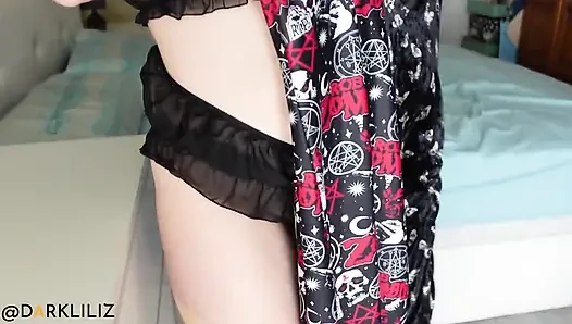 Amateur Wife with Big Boobs tempt her husband with a Sexy Fetish Outfit