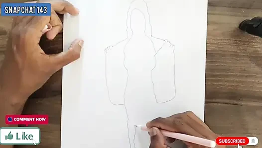 Istri India menjahit pada mesin tetapi dia juga memiliki pemikiran lain.