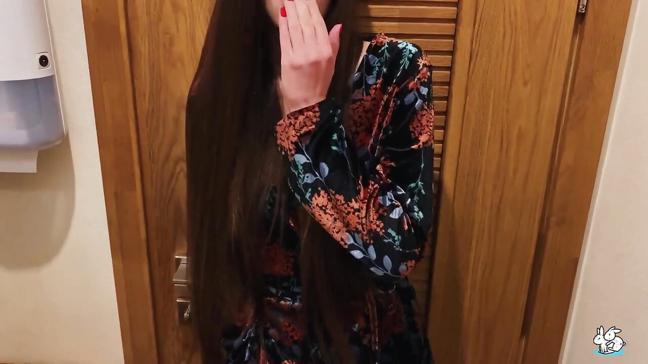 Brunette in Stockings Gets Fucked in the Bathroom at New Years Eve Party