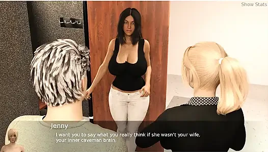 Project hotwife - gameplay -  husband fucks wife in doggy style and cum in tits and her body