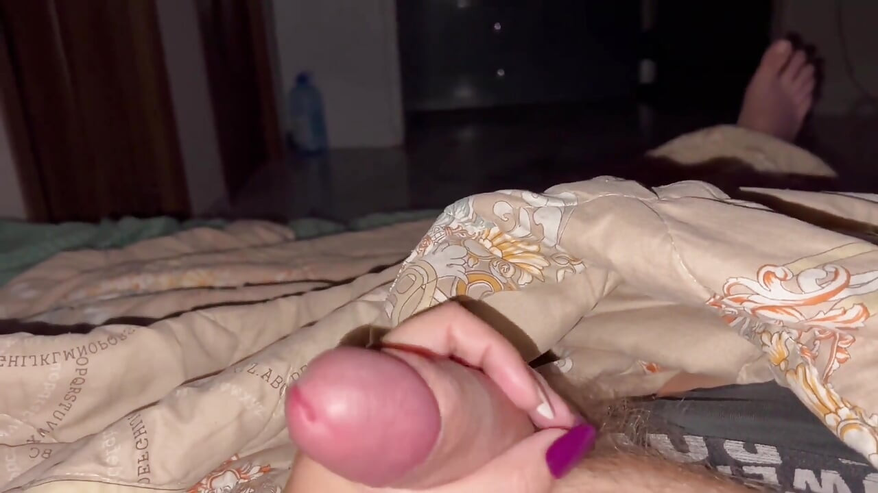 While Everyone Was Watching TV, My Neighbor Jerked off My Dick, Sucked It off and Had to Insert It in!