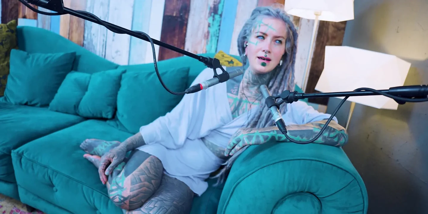I talk about O - Overcome - ASMR podcast SFW talking goth skinny girl dreadlocks tattoo model inked girl
