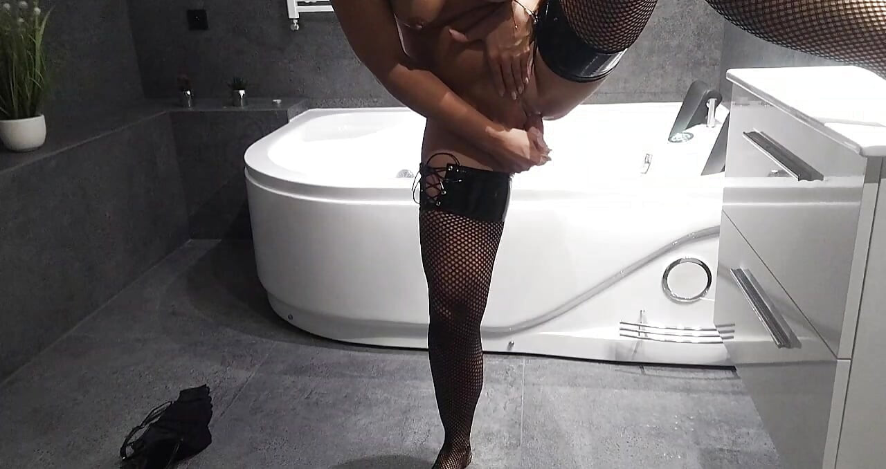 stepdaughter's loud orgasm in the bathroom