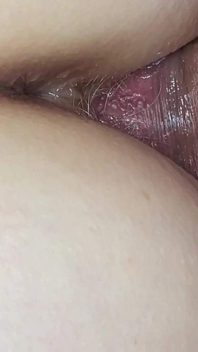 Stunning moment from "He rubs his hard cock on my tight pussy till huge cumshot!"