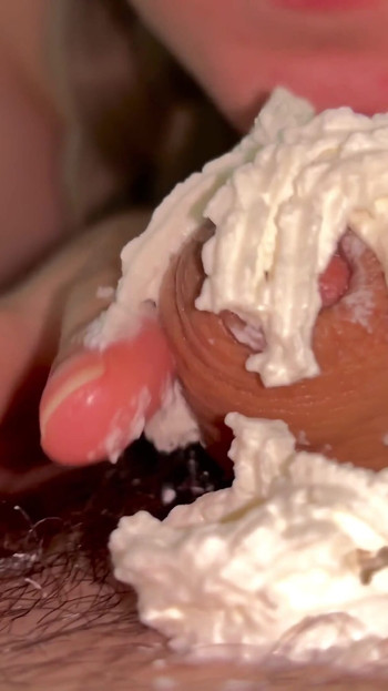 Epic moment from "tiny creamy cock made a cum cocktail for blonde which she swallowed"