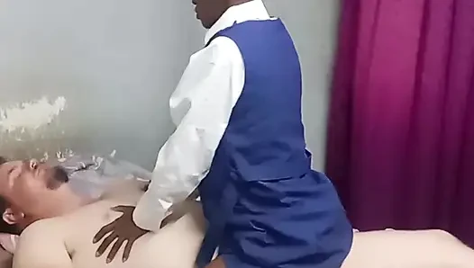 Student sucks my white cock & ride step daddies cock