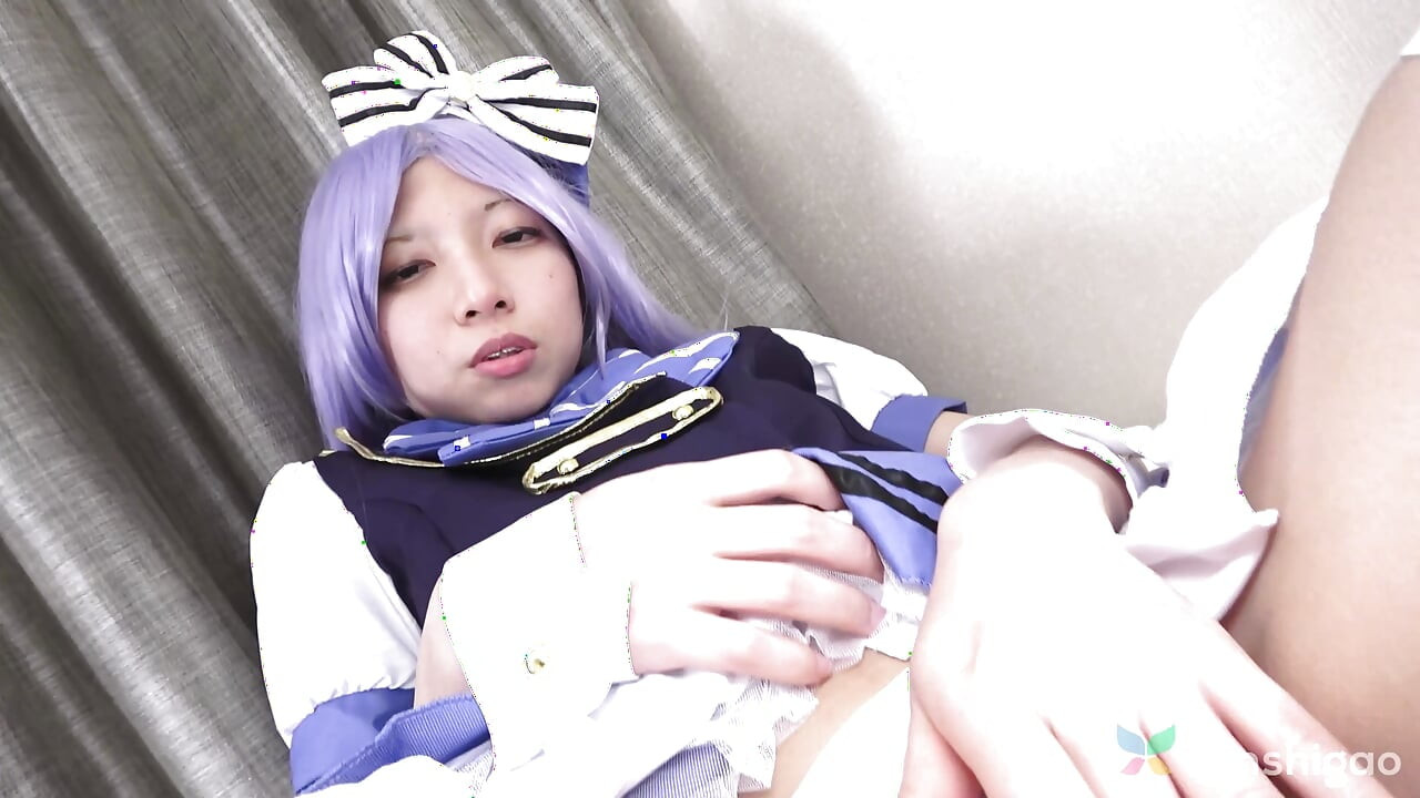 Reika Asakura in Costume Today Spreading Her Pussy Open for Us