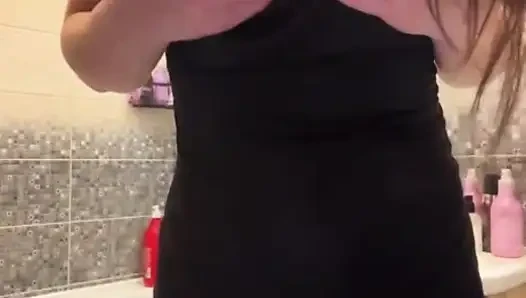 My stepmom fucks her ass with her fingers
