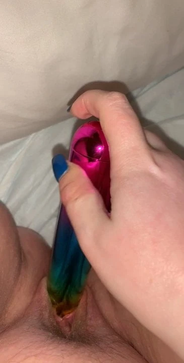 Fucking my rainbow dildo