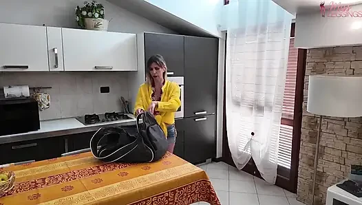 Excited Stepmom Disappointed by Cucumber Size Satisfies Herself with Stepson's Hard Cock