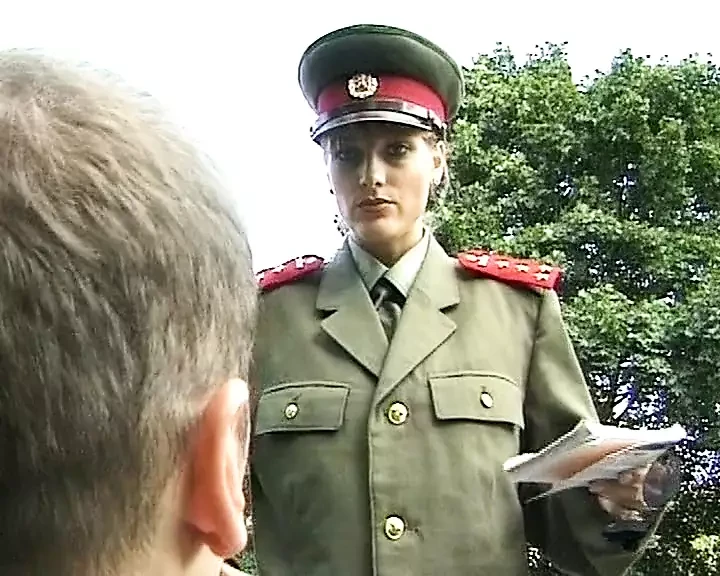 A hot German babe from a military needs cum inside her mouth