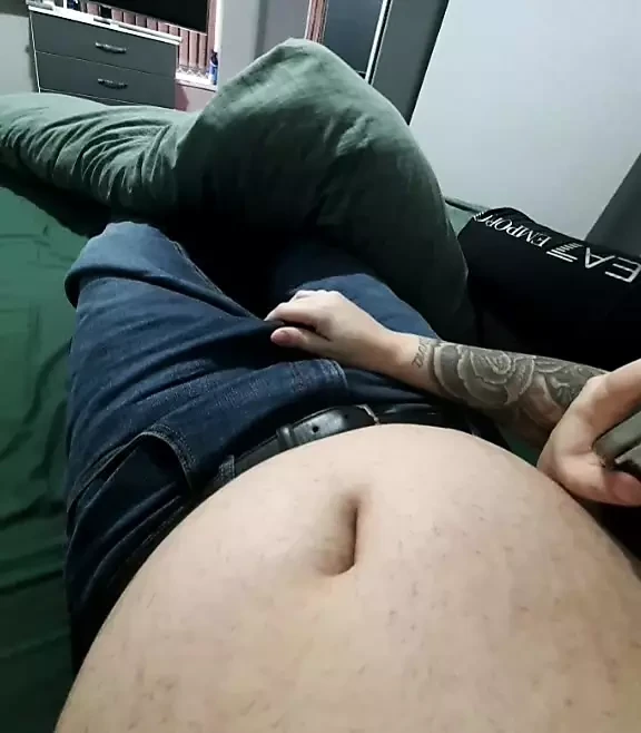 Step mom open step son jeans and pulled out his dick
