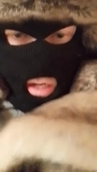 Wanking in fur and masked