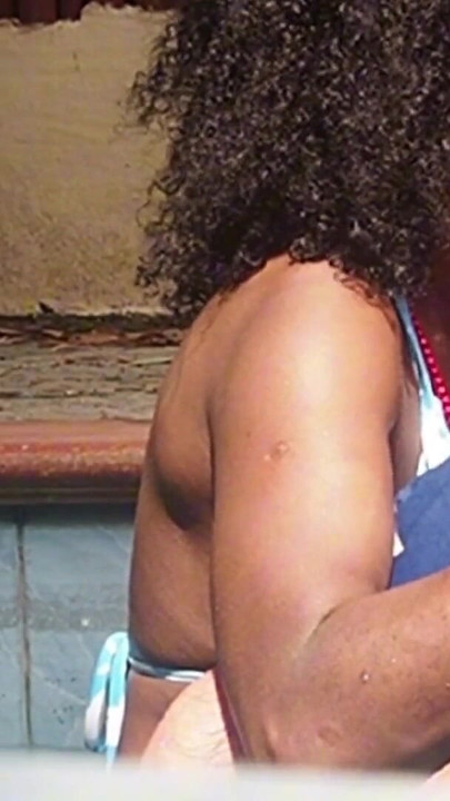 Jaw-dropping moment from "Black milf gets her pussy eaten and fucked at the pool by old man"