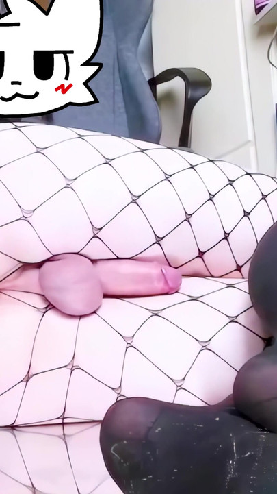 Stunning moment from "Goth femboy fucks himself with a dildo"