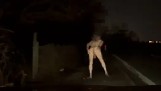 Pt2 yakın geçen arabalarla çıplak çıplak teşhir