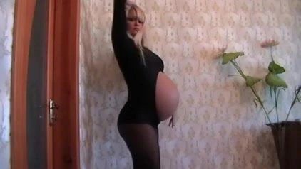 Sexy Blonde Pregnant Dance
