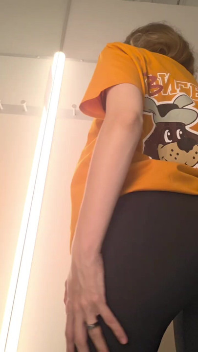 Teasing you in the locker room with a dog on your T-shirt