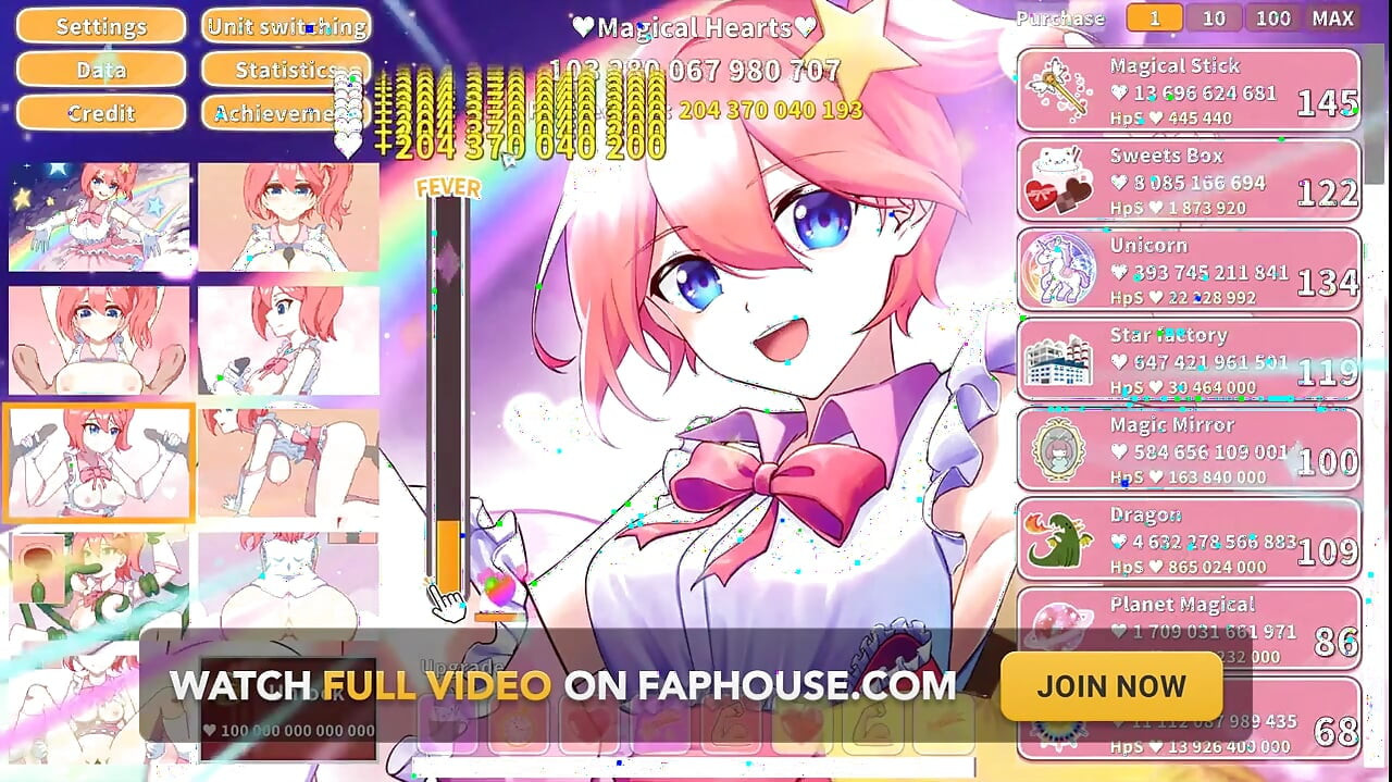 Magical Girl Clicker Hentai spil Creampie og Squirting Gangbang for en sød Idol Cosplay!
