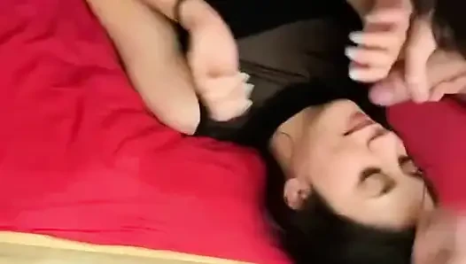 Francesca palma genießen mit 2 großen schwänzen