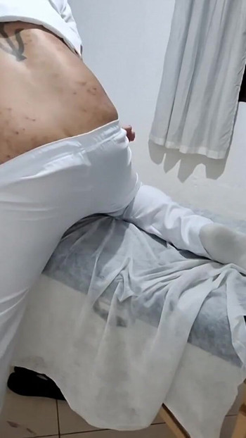 Captivating moment from "The doctor performs several exams on the patient's ass and pussy before eating her ass"