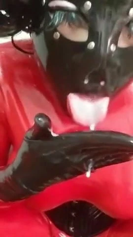 latex doll swallowing cum