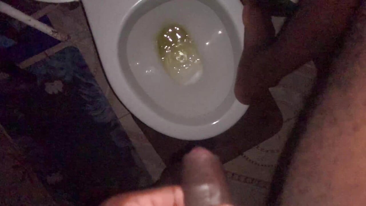 Pissing in Toilet Desperate Male