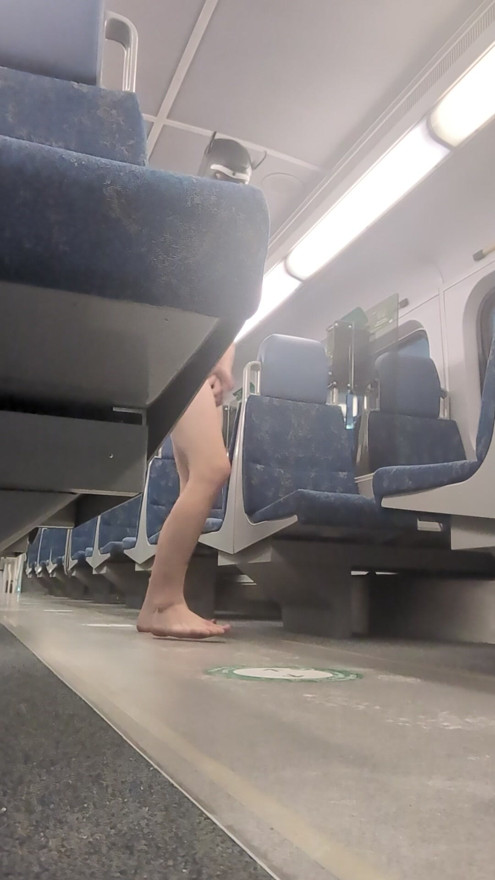 Masked sexy hunk on the train