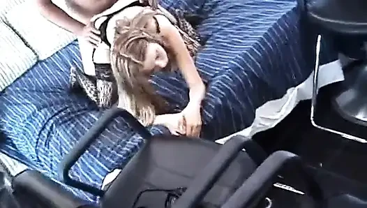 Tonya rides cock and gets fucked after sucking off cock
