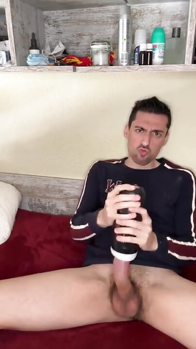 Hot Stepdaddy Showing off Big Cock and Playing with Vibrator