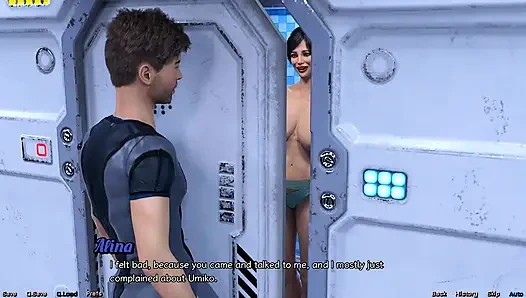 Uzayda Mahsur Kalmış - Striptizci Orta Yaşlı Seksi Kadın Büyük Göğüslerini Teşhir Ediyor