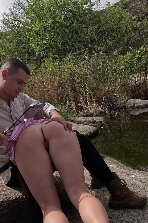 Corset Maid Spanked Hard in Canyon Punishment