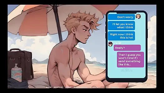 Meine neue Freundin Tabu-Hentai-Spiel Folge 27 Versehentliche Erektion am Strand, während ich meiner Freundin schreibe!