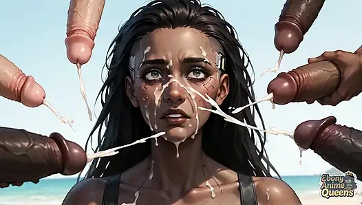 Siyah cyberpunk plaj fahişesi. Şimdiye kadarki en iyi porno! Azgın kaltak!