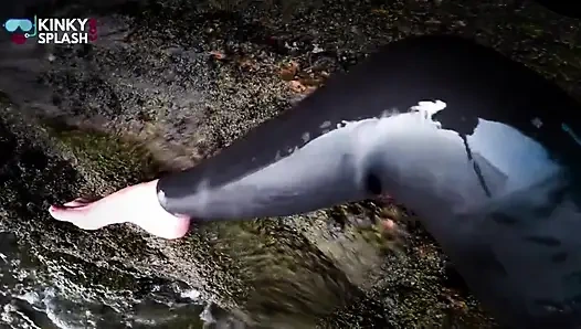 Neoprene Wetsuit & Dive Mask Masturbation by the Sea