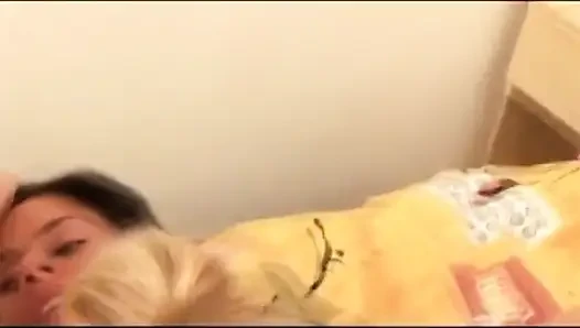 Sexy lesbians pussy licking in 69 position in the bedroom